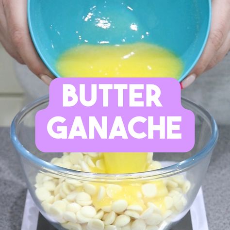 Buttercream Ganache, How To Make Ganache, Brown Butter Ganache, Butter Ganache Frosting, Butter Ganache, Thick Ganache Recipe, Flavored Ganache Recipe, Butter Ganache Recipe, Ganache Recipe Easy