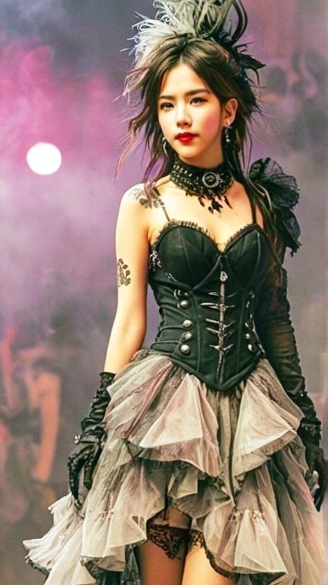 Visual Kei Outfits, Y2k Aesthetic Grunge, Corset Dresses, Gothic Elegance, Dresses Ladies, Concert Stage, Dress Y2k, Lace Up Dress, Gothic Dress