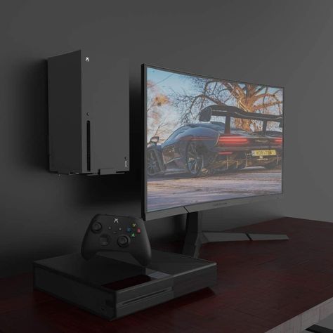 Welcome! Xbox Series X Wall Mount, Xbox Series X Setup Ideas, Xbox Series X Setup, Xbox Setup Bedroom, Xbox Series S Setup, Xbox Setup, Console Wall, Xbox Series X Console, Gaming Rooms