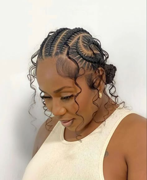 Braids In A Low Bun, Braided Low Bun Hairstyles, Bob Hairstyles Prom, Updo Braids For Black Hair, Quick And Easy Braided Hairstyles, Haircut Natural Hair, Boho Cornrows, Cute Hairstyles Braids, Curlie Hairstyles