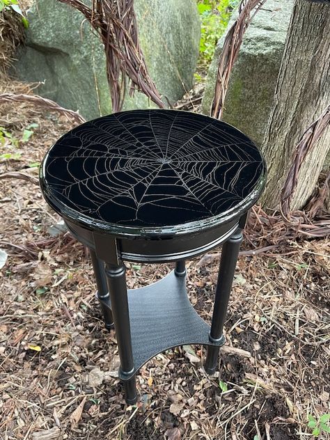 CreativeCinderella Goth Table, Summer Goth Decor, Goth Coffee Table, Witchy Furniture Diy, Witchy Furniture, Goth Furniture Diy, Goth Furniture, Diy Gothic Decor, Gothic Decor Diy