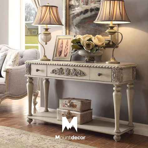 Upgrade your home with our beautifully crafted console table! #consoletable #consoletabledecor #decor #home #homeideas #furnituredesign #vintage #VintageStyle Console Table Decorating, Upgrade Your Home, Console Tables, Decor Home, Console Table, Furniture Design, Vintage Fashion, Design