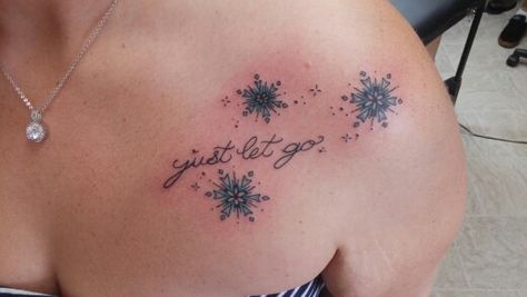 Just let go tattoo Frozen Heart Tattoo, Let It Go Tattoo Frozen, Frozen Inspired Tattoo, Let Go Tattoo, Let It Go Shirt Frozen, Let It Go Tattoo, Frozen Tattoo, Let It Go Frozen, Frozen Let It Go