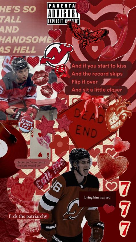 ✨TEUILA✨ Jack Hughes Wallpaper, Jack Hughes, Loving Him Was Red, You're So Pretty, Cherry Cola, Love Him, Hockey, Collage, Ice Hockey