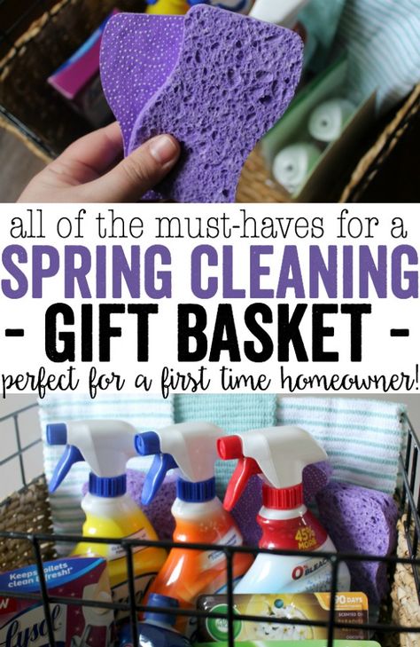 Spring Cleaning Gift Cleaning Gift Basket Ideas, Spring Cleaning Basket, Cleaning Gift Basket, Cleaning Basket, Homemaking Binder, Valentine Gifts For Boys, Best Gift Baskets, Diy Cleaning Solution, Cleaning Gift