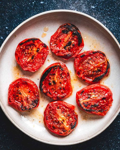 Fire Roasted Tomatoes Recipe, Roasted Tomatoes Recipe, Roasted Tomato Recipes, Bacon Wrapped Meatballs, Shrimp And Sausage Pasta, Carnitas Recipe, Tomatoes Recipe, Duck Recipes, Fire Roasted Tomatoes