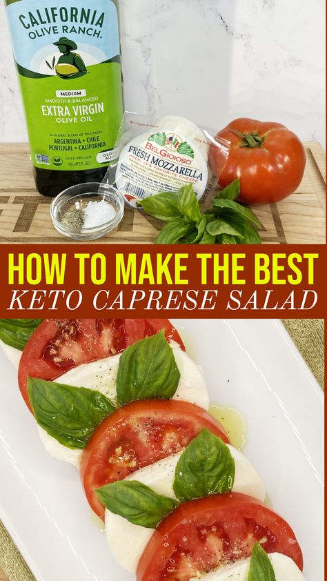 Keto Caprese Salad Nothing beats the summer heat like a fresh, cold salad. One of the best parts about this Keto Caprese Salad is that it can be enjoyed right away, or packed in your lunch for a perfect afternoon snack. This recipe is a big favorite of mine because of the freshness and flavors, but also because it’s so light and refreshing. Like if you love this keto version of Caprese salad! https://ketoniafoods.com/recipes/how-to-make-the-best-keto-caprese-salad Keto Caprese, Low Carb Appetizer, Keto Salads, Healthy Facts, Keto Side, Side Dishes For Bbq, Low Carb Salad, Low Carb Appetizers, Cold Salad