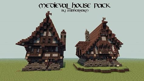 Medieval homes Medival Homes Minecraft, Minecraft Medieval Castle, Construction Minecraft, Map Minecraft, Minecraft Houses Survival, Minecraft Structures, Minecraft Medieval, Minecraft Castle, Amazing Minecraft