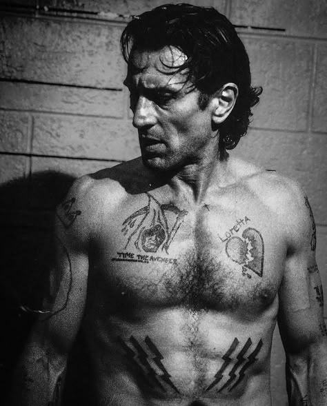 Robert De Niro as Max Cady in Scorsese’s “Cape fear”, 1991 Guy Pierce, Paul Newman Robert Redford, Sinister 6, Fear Tattoo, Robert Deniro, Andy Garcia, 90s Actors, Cape Fear, Gregory Peck