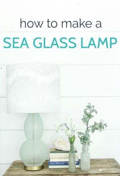 You can make a sea glass lamp and other beautiful sea glass decor using sea glass paint.  It's a great way to create easy, inexpensive coastal decor. Sea Glass Lamp, Sea Glass Paint, Coastal Lamps, Sage Cottage, Diy Lamp Makeover, Beach Lamps, Diy Coastal Decor, Coastal Luxe, Sea Glass Decor