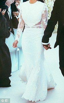 Kim Kardashian and and Kanye West's lavish Italian wedding pictures are revealed | Mail Online Kim Kardashian Wedding Dress Kanye, Kardashian Wedding Dress, Kim Kardashian Wedding Dress, Givenchy Wedding Dress, Kanye West Wedding, Famous Wedding Dress Designers, Celebrity Wedding Gowns, Kardashian Wedding, Kim Kardashian Wedding