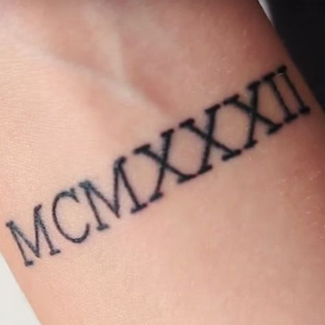 Numeral Numbers Tattoo, Roman Numeral Wrist Tattoo, Tattoo Numbers, Roman Numerals Tattoo, Numerals Tattoo, Roman Numeral Numbers, Numeral Numbers, Numbers Tattoo, Inner Arm Tattoos