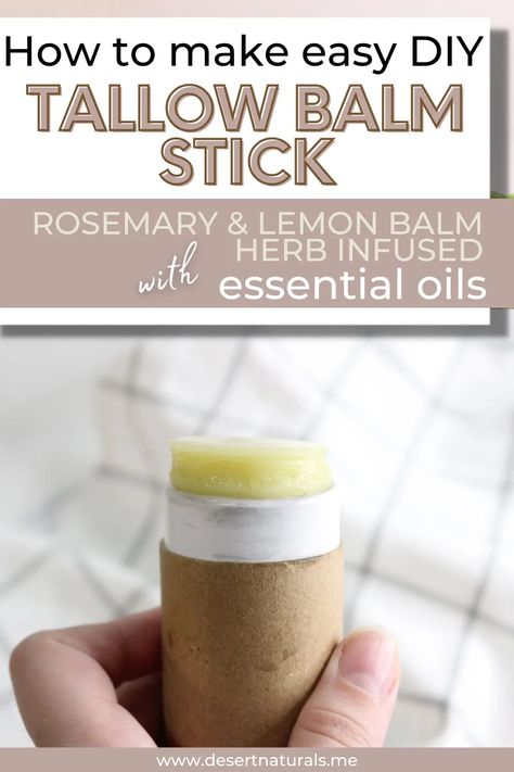 Soften dry skin, and support sore muscles with this easy homemade herb infused tallow balm stick recipe with essential oils. This easy diy lotion recipe is mess free and will deeply moisturize dry skin and support targeted pain relief. Perfect for anyone with dry or sensitive skin, this easy beef tallow recipe with beeswax and shea butter will be your new favorite homemade skincare essential. This natural remedy is perfect for diy beauty health and wellness lovers! Get the full diy recipe. Homemade Tallow, Easy Diy Lotion, Diy Lotion Recipe, Tallow Recipe, Room Spray Recipe, Tallow Balm, Homemade Skincare, Stick Diy, Diy Essential Oil Recipes