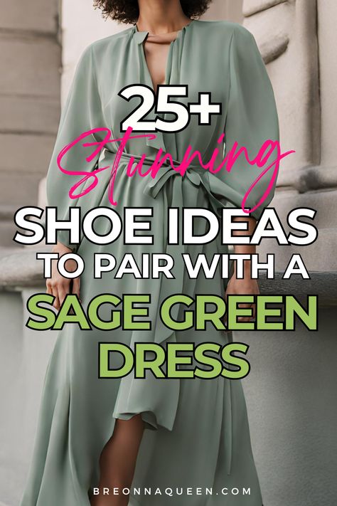 Sage Green Shoes Outfit, Shoes For Green Dress, Sage Green Dress Outfit, Olive Green Dress Outfit, Green Dress Shoes, Green Shoes Outfit, Brides Maid Shoes, Red Shoes Outfit, Sage Green Maxi Dress