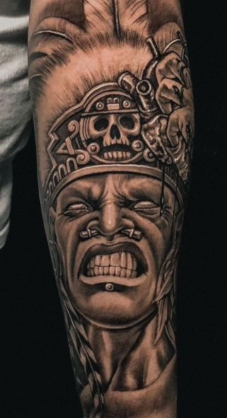 Aztec Pattern Tattoo, Mexican Heroes, Native Indian Tattoos, Aztec Tattoos Sleeve, Aztec Warrior Tattoo, Indian Skull Tattoos, Indian Tattoo Design, Lion Art Tattoo, Aztec Artwork