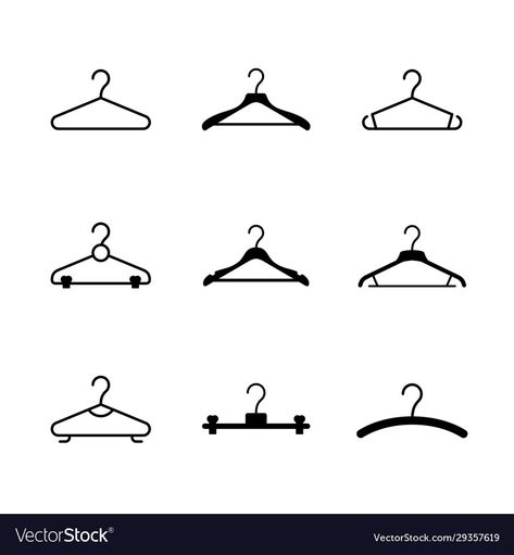 Hangers Tattoo, Fashion Symbols, Hanger Tattoo Ideas, Wire Hanger Tattoo, Clothing Hanger, Clothes Icon, Hanger Drawing, Coat Hanger Tattoo, Coat Hanger Drawing