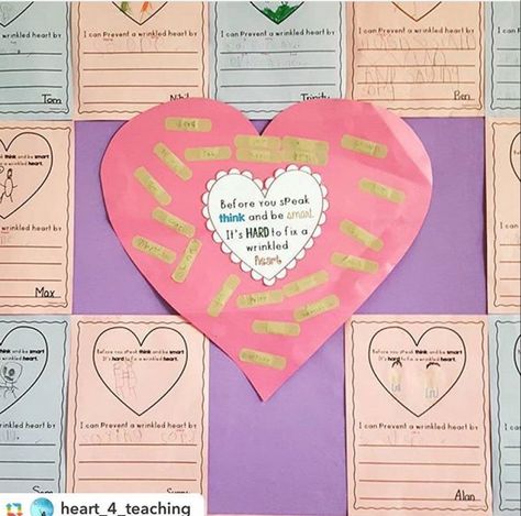 Wrinkled Heart Activity, Mean Words, Wrinkled Heart, Heart Writing, Qr Code Activities, Online Teaching Resources, Kevin Henkes, Top Teacher, Elementary School Counselor