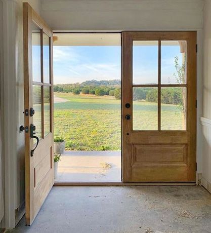 Double Front Doors | Solid Wood Exterior Doors from Simpson Winding Driveway, Double Front Entry Doors, Solid Wood Front Door, Front Door Inspiration, Farmhouse Blue, House Is A Mess, Double Doors Exterior, French Doors Exterior, Double Front Doors