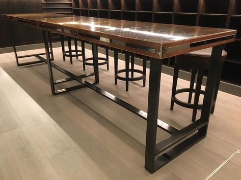 Custom-Wine-Cellar-Tasting-Table-by-Andrew-Nebbett-Designs-made-in-England Wine Tasting Table, Library Living Room, Antique Mirror Glass, Custom Wine Cellars, Wine Table, Bar Mirror, Bottle Display, Boot Room, Doors And Hardware