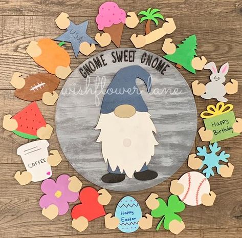 Happy Birthday Coffee, Gnome Sweet Gnome, Hand Painted Wooden Signs, Laser Cut Wood Crafts, Gnomes Diy, Holiday Painting, Hand Painted Decor, Diy Gnomes, Gnomes Crafts