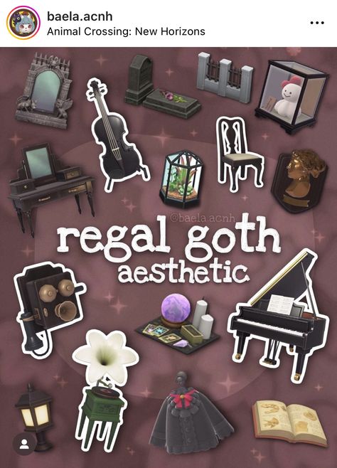 Gothic Acnh Villagers, Grunge Animal Crossing Island, Goth Acnh Island Ideas, Gothcore Animal Crossing, Gothic Animal Crossing Island, Animal Crossing Island Inspiration Goth, Acnh Spooky Designs, Goth Acnh Island, Goth Acnh Codes