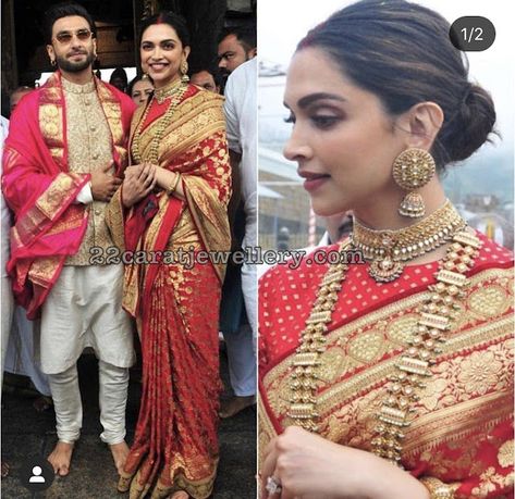 Deepika Padukone Benaras Sabyasachi Saree Tirupati Temple, Rekha Saree, Sabyasachi Sarees, Designer Bridal Lehenga Choli, Indian Sari Dress, Outfit Essentials, Deepika Padukone Style, Traditional Indian Dress, Silk Saree Blouse Designs