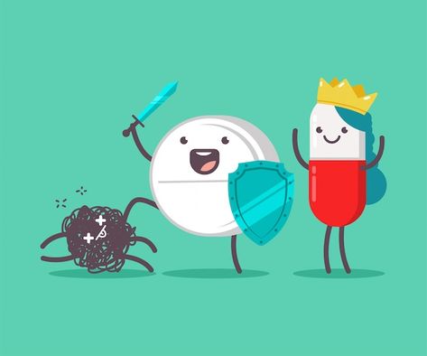 Medical tablet knight, pill princess and... | Premium Vector #Freepik #vector #capsule #capsule-pills #antibiotic #cartoon-mascot Funny Cartoon Characters, Kids News, Superhero Kids, Cartoon Boy, Happy Pills, Ads Creative, Funny Cartoon, Cute Characters, Cartoon Illustration