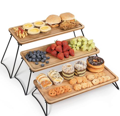 Amazon.com: 3-Tier Serving Tray, 3-Tier Cupcake Stand, Acacia Wood Tiered Tray Stand, Cupcake Tier Stand for Appetizers, Desserts, Cake, Food-Farmhouse Serving Platter for Parties, Vendors, Gatherings Wooden Dessert Table, Kitchen Items Must Have, Wood Tiered Tray, 3 Tier Serving Tray, Tiered Serving Stand, Tier Cupcake Stand, Dessert Table Display, Food Display Stands, Appetizer Display