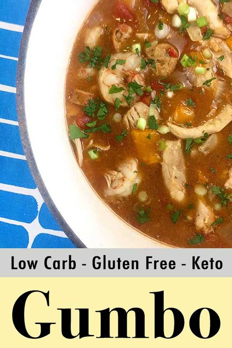 Healthy Gumbo, Shrimp And Sausage Gumbo Recipe, Keto Gumbo, Sausage Gumbo Recipe, Shrimp And Sausage Gumbo, Gumbo Recipe Sausage, Shrimp And Sausage, Keto Soups, Sausage Gumbo