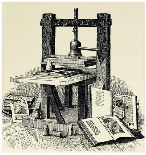 Gutenberg Press, Johannes Gutenberg, Medieval History, Printing Press, Lithography, Dark Ages, Illuminated Manuscript, 15th Century, Woodblock Print