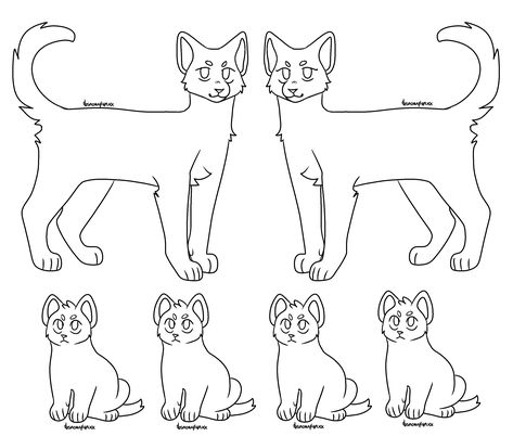 Cat Art Base F2u, Warrior Cats Oc Base Family, Warrior Cats Family Tree Base, Cat Drawing Base F2u, Ftu Base Cat, Warrior Cats Family Base, Warrior Cats Oc Template, Warrior Cat Template, F2u Warrior Cat Base Transparent