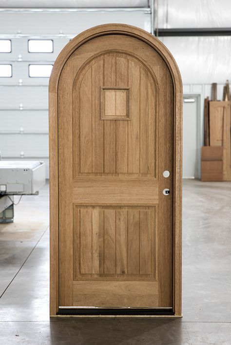 Round Top Front Doors Speakeasy Arched Exterior Doors, Single Exterior Doors, Wood Exterior Doors, Wide Front Doors, Craftsman Style Exterior, Mahogany Exterior Doors, Craftsman Style Doors, Rustic Wood Doors, Antique French Doors