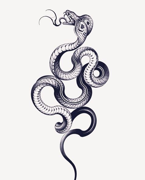 Snake Sketch, Cobra Tattoo, Snake Drawing, Snake Tattoos, Long Snake, Snake Tattoo Design, Snake Art, Custom Tattoo Design, Aesthetic Tattoo