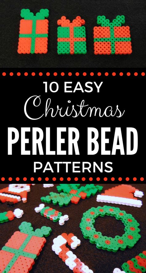 Easy Christmas Perler Bead Patterns Easy Pixel Art Ideas, Christmas Perler Bead Patterns, Pixel Art Noel, Perler Christmas, Hama Beads Christmas, Christmas Perler Beads, Christmas Beads, Easy Perler Bead Patterns, Melty Bead Patterns