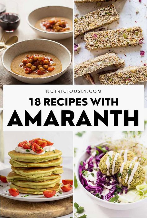 Explore a world of flavor with these 18 mouthwatering amaranth recipes that cater to both your sweet and savory cravings. From hearty breakfast bowls to delectable desserts, this collection offers a variety of creative dishes that showcase the versatility of this ancient grain. Perfect for those looking to add a nutritious twist to their meals, these recipes are sure to inspire your next culinary adventure. Whether you're a seasoned cook or a kitchen newbie, you'll find something to love in this diverse selection of amaranth delights. Amaranth Recipes, Gluten Free Snacks Recipes, Vegan Gluten Free Snacks, Trying New Foods, Recipes Sweet, Vegan Gluten Free Recipes, Grain Foods, Homemade Snacks, Amaranth