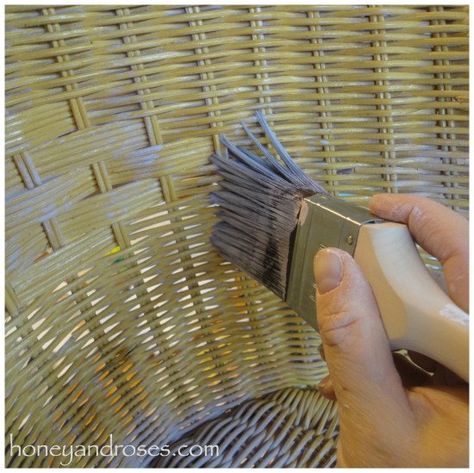 How to Paint a Wicker Chair With Chalk Paint | Hometalk Wicker Chair Makeover, Painting Wicker, Paint Wicker, Couch Makeover, Upcycle Chair, Outdoor Wicker Chairs, Vintage Couch, Paint Repair, Painted Wicker