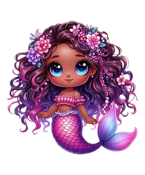 Mermaid Cartoon, Mermaid Clipart, Butterfly Art Painting, Cute Mermaid, Beautiful Mermaids, Lucky Day, Mermaid Art, Canva Design, Butterfly Art