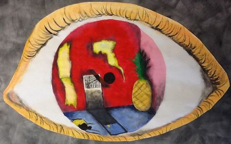 Eye of the Beholder - based on Magritte. The students combined a surrealistic… Surrealism Art Projects, Rene Magritte Art, Magritte Art, 7th Grade Art, Surrealism Art, Realistic Eye, Eye Of The Beholder, Grade 7, Art Curriculum