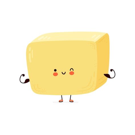 Butter Cartoon Drawing, Butter Cartoon, Cheese Cartoon, Sticker Board, Dad Love Quotes, Brand Character, Food Cartoon, Amazing Facts For Students, Page Borders Design