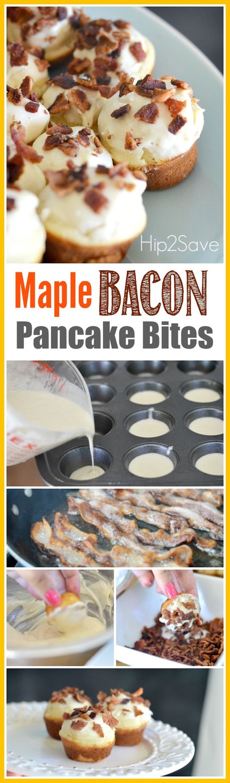 Maple Bacon Pancake Bites, Maple Bacon Pancakes, Bacon Pancake, Breakfast Bacon, Pancake Bites, Pancake Muffins, Pancakes And Bacon, Muffin Tin Recipes, Chocolate Chip Pancakes