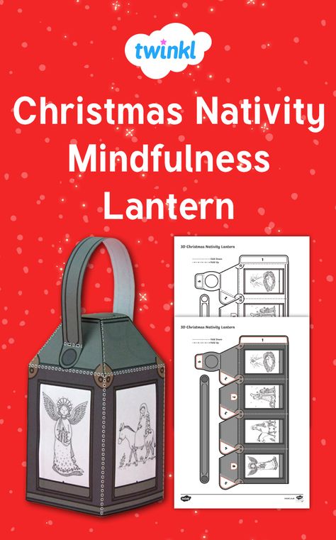 Children can use this template to colour and create a beautiful Nativity lantern. A great calming activity, mindfulness colouring can be great for supporting children's well-being. Nativity Lantern, Paper Lantern Template, Lantern Crafts For Kids, Mindfulness Activity, Lantern Template, Mindfulness Colouring, Lantern Craft, Christmas Lantern, Calming Activities