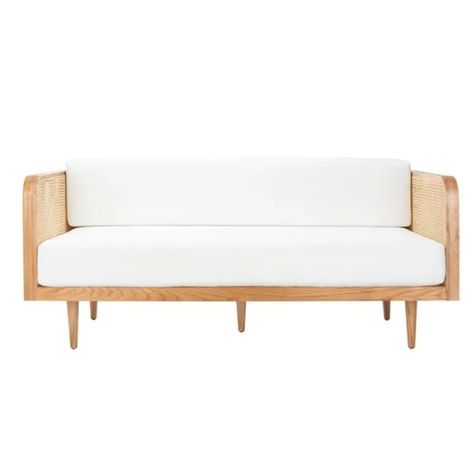 Montauk Cane Daybed  | Showit Blog Cane Daybed, Black Daybed, Rattan Daybed, Wood Daybed, Hallway Wall Decor, Upholstered Daybed, Coastal Lifestyle, Nursery Chair, Linen Cushion