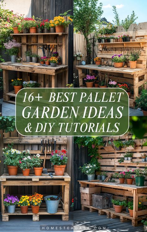 Transform wooden pallets into charming garden decor! These creative DIY pallet ideas bring rustic beauty to your outdoor space! Pallet Garden Ideas Diy, Pallet Garden Ideas, Garden Ideas Diy, Pallets Garden, Pallet Garden, Charming Garden, Pallet Ideas, Wooden Pallets, Diy Pallet