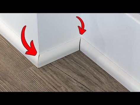 The #1 Beginner Trim Mistake & How to Avoid It / How to Measure & Cut Mitered Corners - YouTube How To Miter Corners Wood, How To Cut Baseboard Corners, How To Cut Trim Angles, Mitered Corners Tutorial Wood, Wall Corner Trim, Baseboard Corners, Base Board Trim, Corner Trim Molding, Basic Carpentry