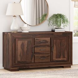 Buffets & Sideboards | Sierra Living Concepts Dining Room With Sideboard, Dining Room Buffet Decor, Rustic Sideboard, Buffet Decor, Dining Room Buffet, Wood Buffet, Kitchen Aesthetic, Mid Century Living Room, Large Sideboard