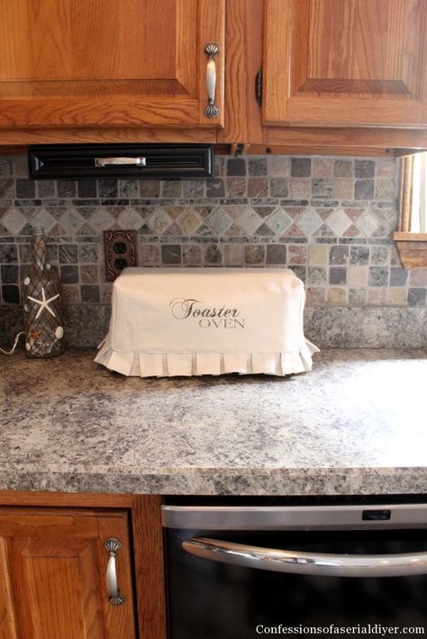 Toaster Oven Cover Small Kitchen Appliance Covers, Toaster Oven Cover, Rug Under Kitchen Table, Fun Breakfast Ideas, Small Appliance Covers, Samsung Kitchen Appliances, Fridge Cover, Rustic Kitchen Backsplash, Oven Cover