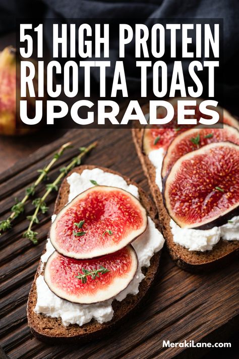 51 High Protein Ricotta Toast Recipes for Weight Loss | Whether you prefer sweet or savory dishes, ricotta cheese offers tons of health benefits, making it a great tool to help you lose weight. It's high in protein, a good source of protein and vitamin B12, and keeps you feeling full for longer. From whipped ricotta with peaches, to fig and honey, to egg and ricotta on toast, to recipes with avocado, mushroom, strawberry, and tomatoes, these breakfasts and appetizers will not disappoint! Ricotta Toast Recipes, Butternut Squash Toast, Rye Toast, Ricotta Toast, Fine Cooking, Honey Recipes, No Dairy Recipes, Food Tasting, Healthy Diet Recipes