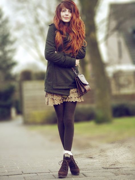 Nadia Esra, Cute Academia, Estilo Hipster, Irish Fashion, Mode Hippie, Red Head, Fall Winter Outfits, Outfits Casuales, Boho Outfits