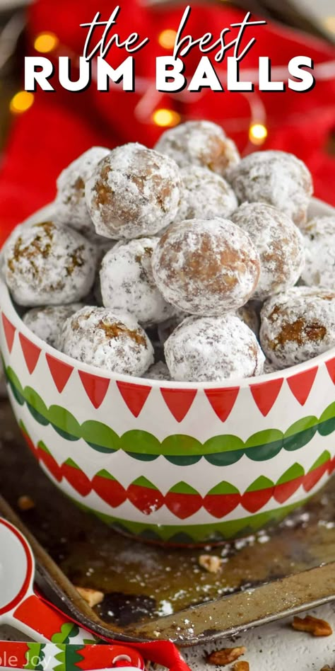 These Rum Balls are a family recipe and Christmas tradition you will fall in love with. Easy to make and easier to eat, you will love this no bake recipe. Baileys Balls Recipe, Rumballs Recipe, Rum Ball, Rum Balls Recipe, Dessert Balls, No Bake Recipe, Rum Balls, Christmas Recipes Easy, Boozy Desserts