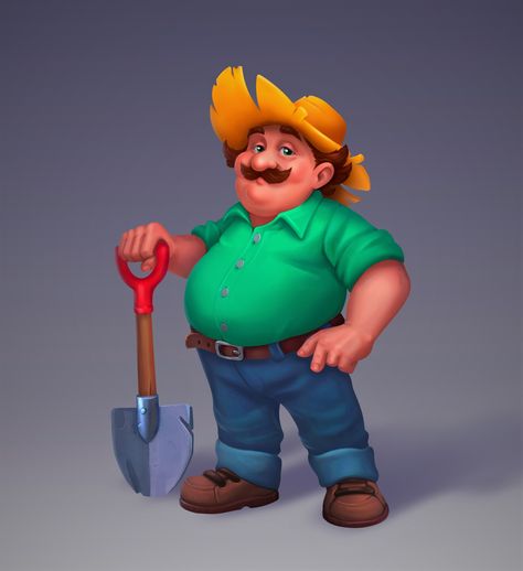 Farmer Anime Character, Female Farmer Character Design, Character Game Art, Farmer Character Design, Farmer Cartoon Character, Farmer Character, Farmer Man Cartoon, Farmer Illustration Character, Wild West Games